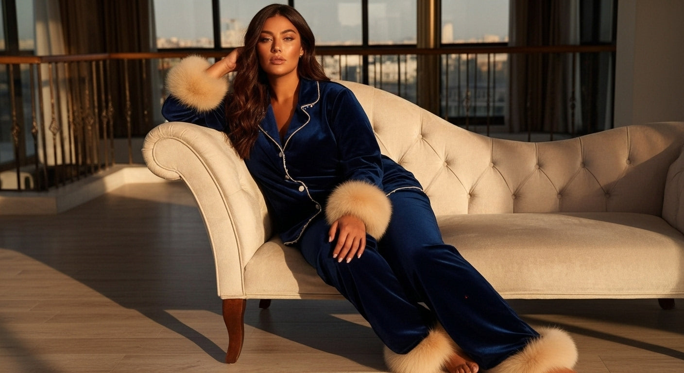 Velvet Pyjama Set Navy – Ruhe in Form