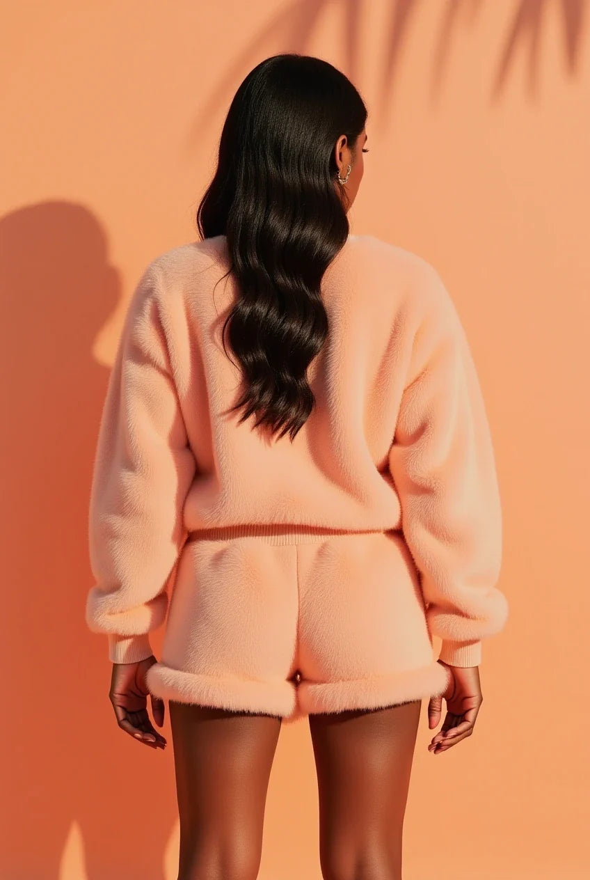 Premium Faux Fur Short Set – Weichheit mit Struktur