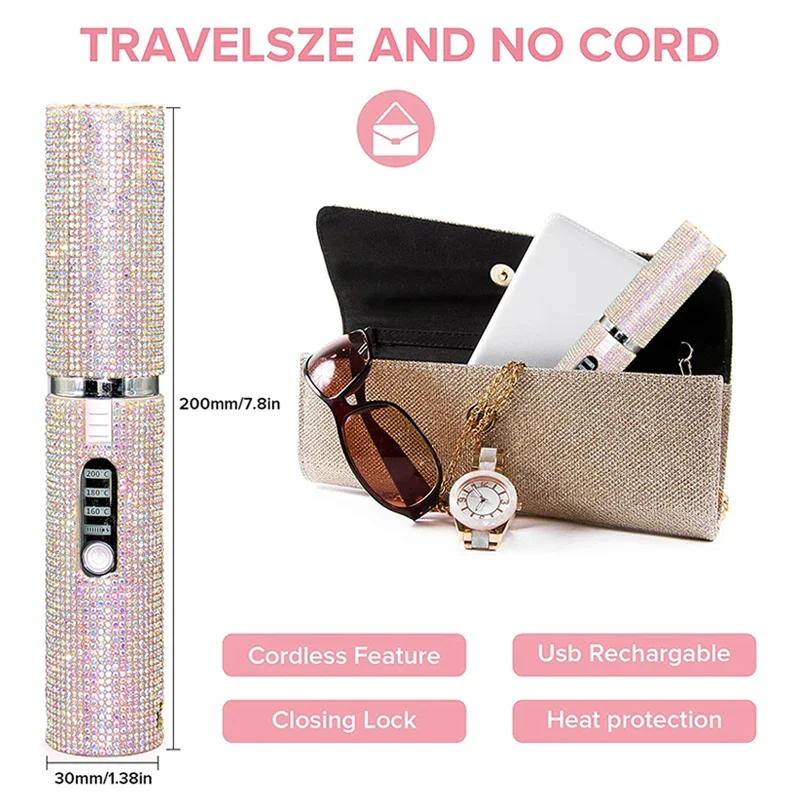 GlamDiamond 2-in-1 Wireless Hair Straightener &amp; Curler