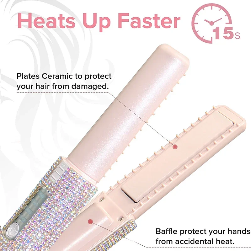 GlamDiamond 2-in-1 Wireless Hair Straightener &amp; Curler