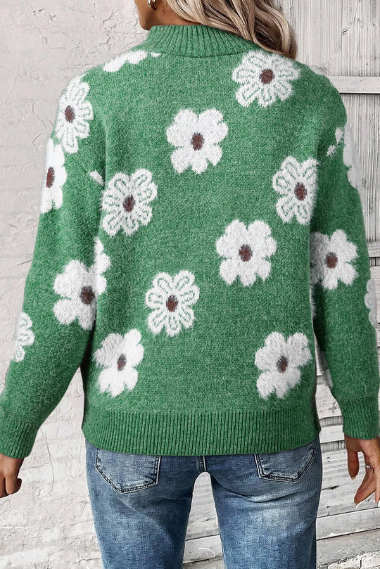 Bloom™ | Floral Half-Zip Sweater