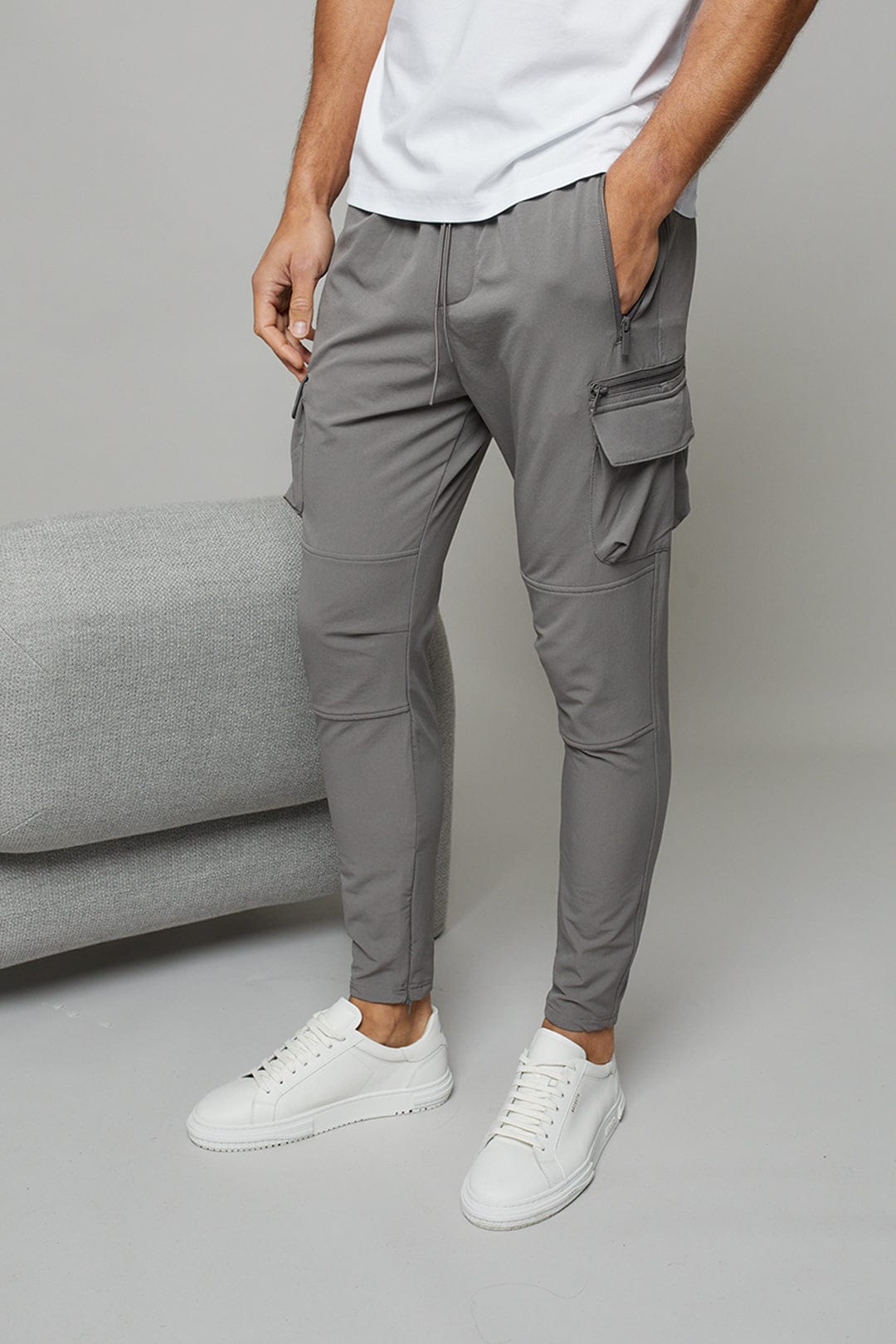 Mid Weight Nylon Cargo Pant - Light Grey