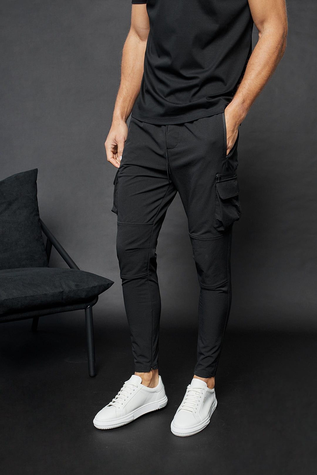 Mid Weight Nylon Cargo Pant - Light Grey