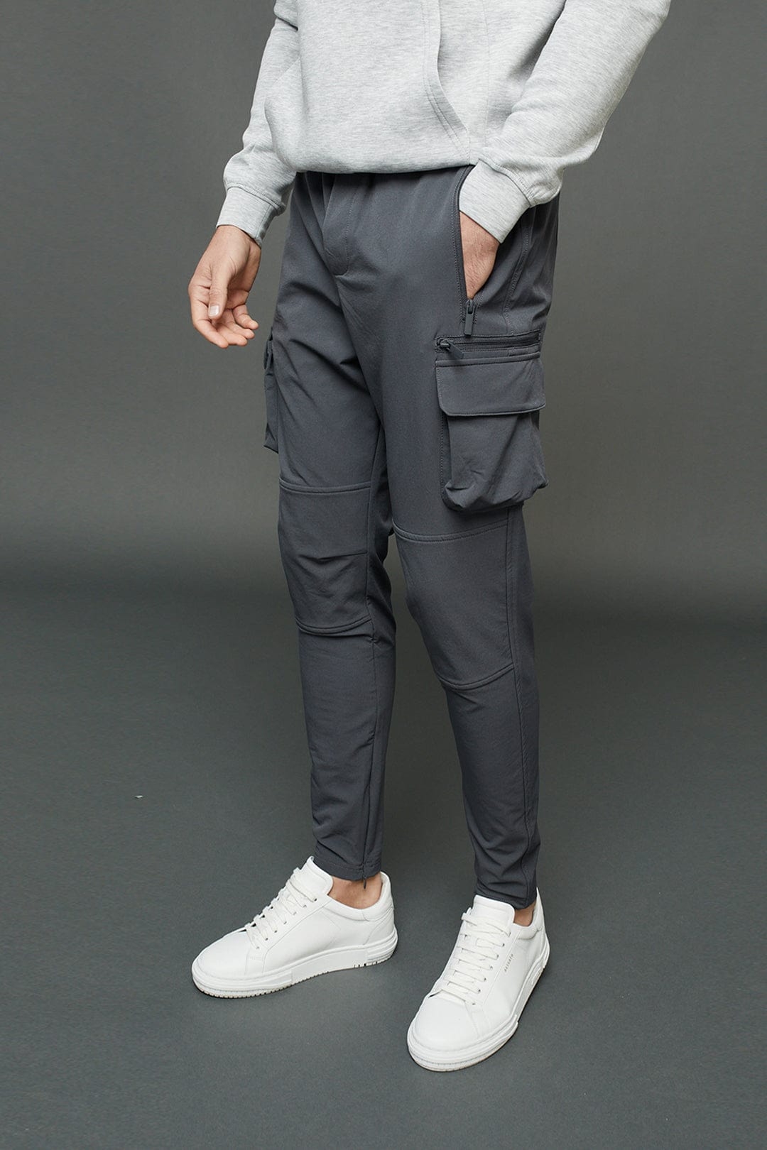 Mid Weight Nylon Cargo Pant - Light Grey