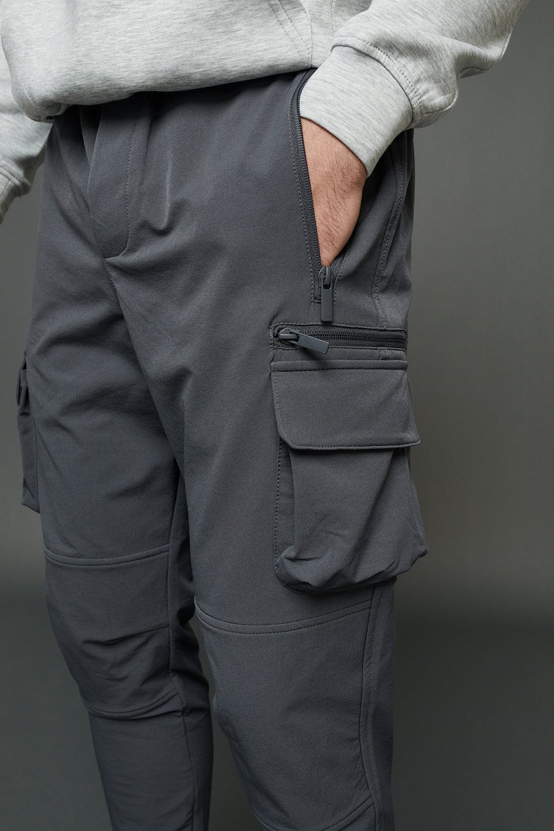 Mid Weight Nylon Cargo Pant - Light Grey
