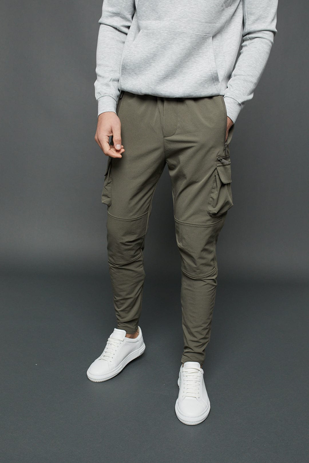 Mid Weight Nylon Cargo Pant - Light Grey