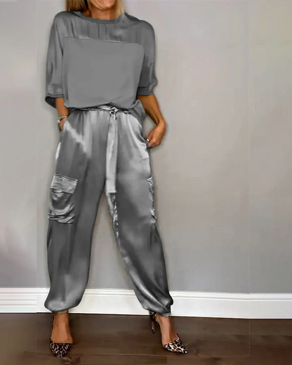 FashionFlux | Satin Two-Piece