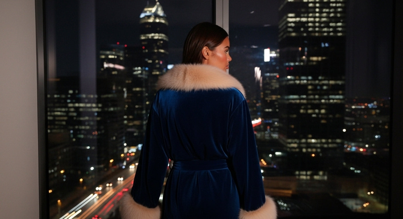 Velvet Robe Midnight – Bewusste Eleganz in Bewegung