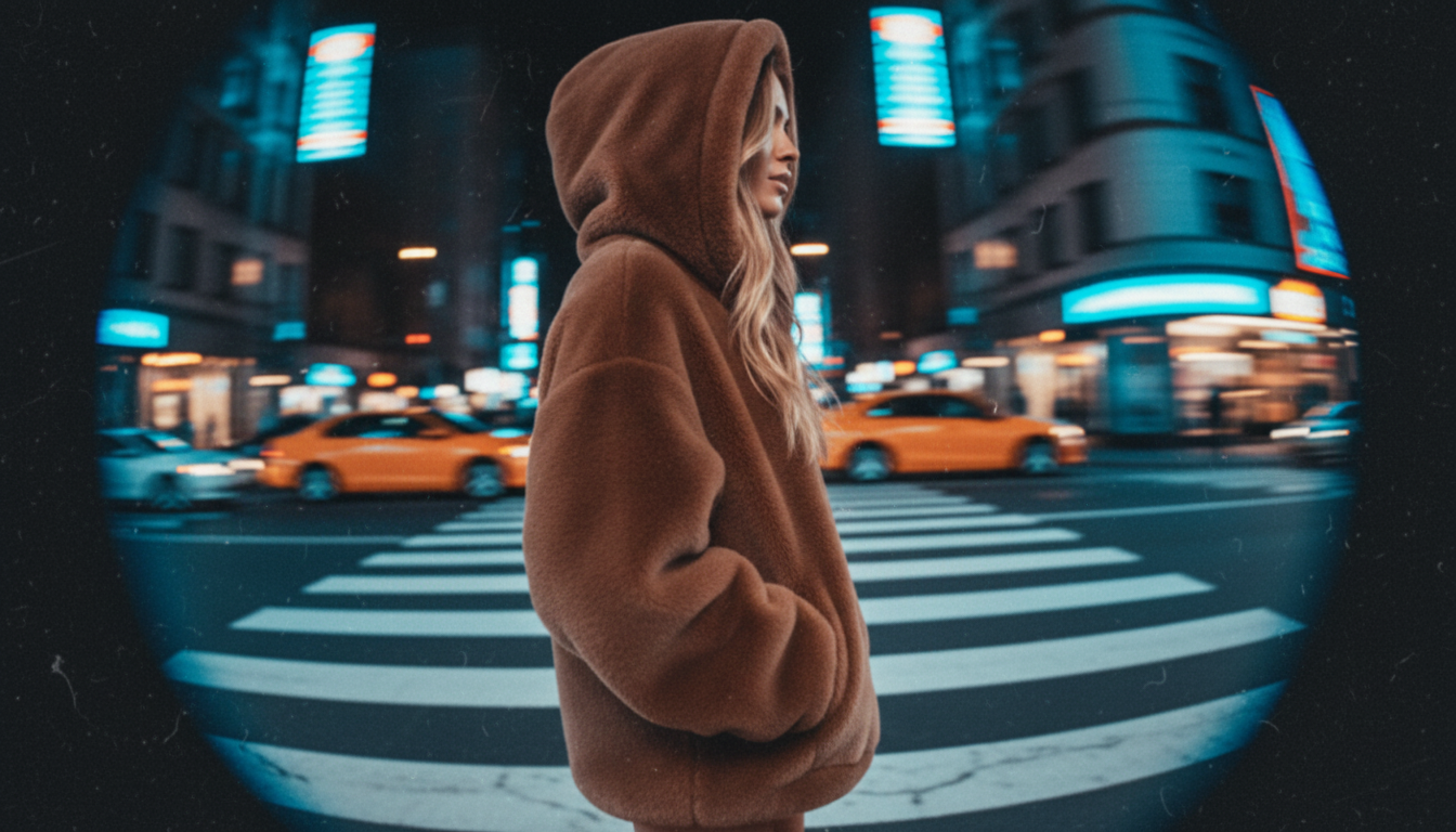 Oversized Faux Fur Hoodie Dress – Komfort mit Haltung