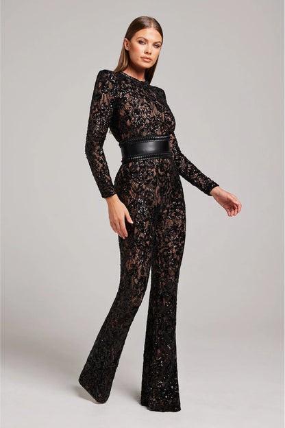 Tyla® | Midnight Lace Elegance Jumpsuit