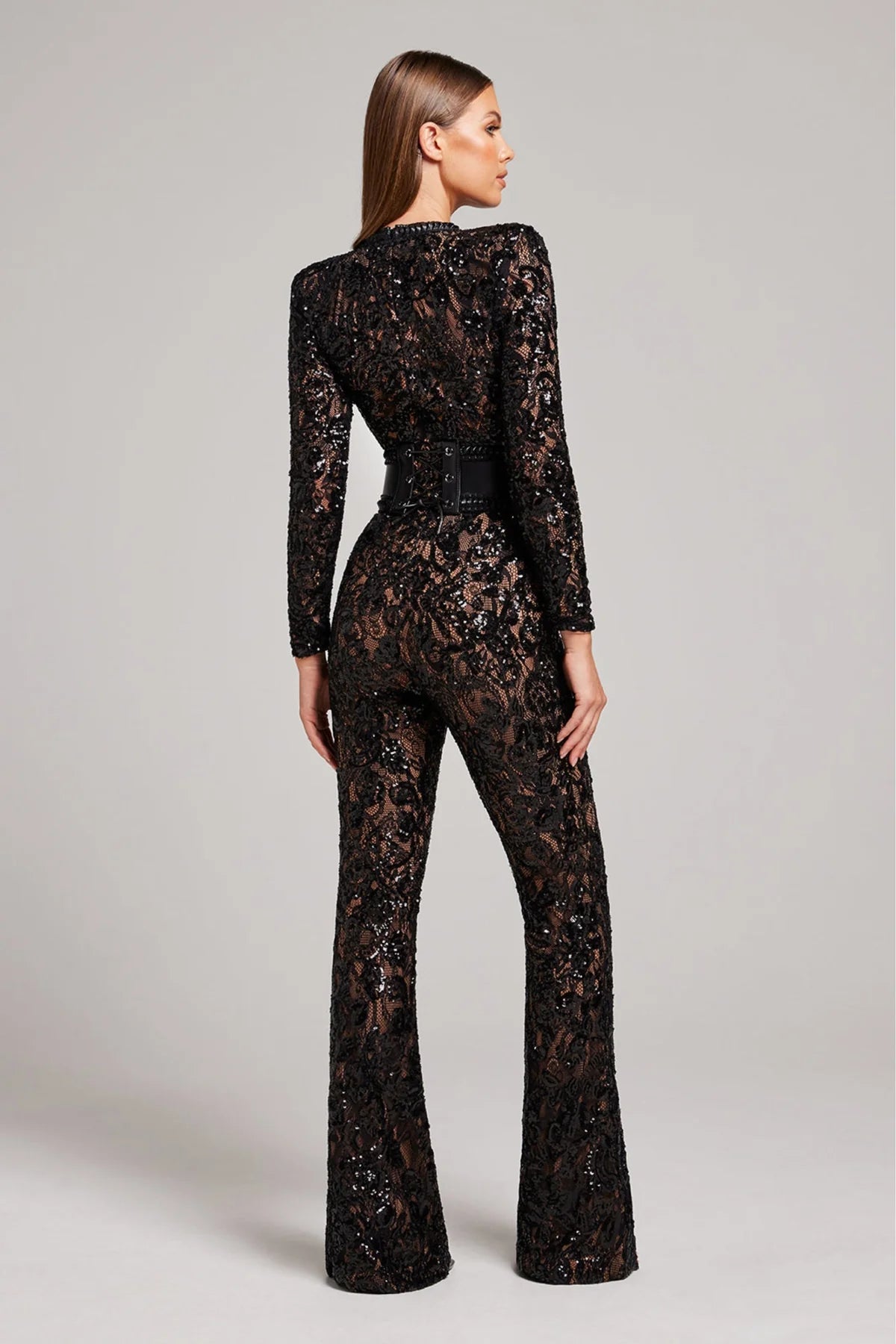 Tyla® | Midnight Lace Elegance Jumpsuit