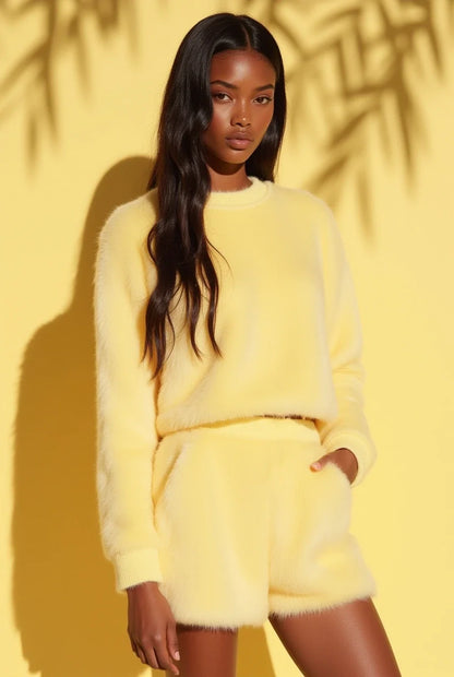 Premium Faux Fur Short Set – Weichheit mit Struktur