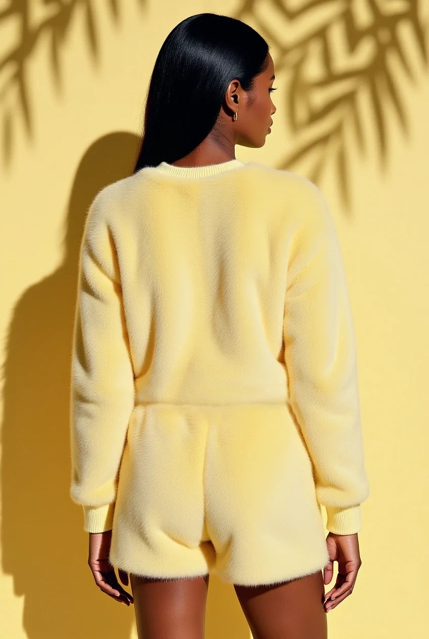 Premium Faux Fur Short Set – Weichheit mit Struktur