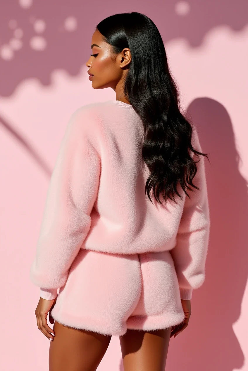 Premium Faux Fur Short Set – Weichheit mit Struktur